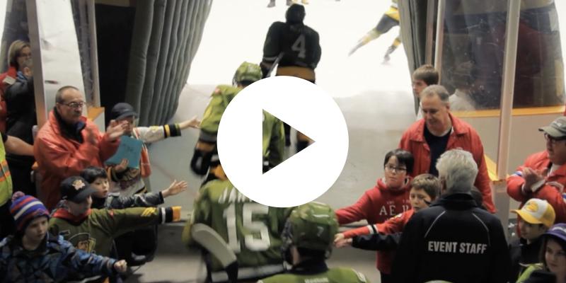Video thumbnail for North Bay Hydro Community Power showing Battalion Hockey Players entering the rink