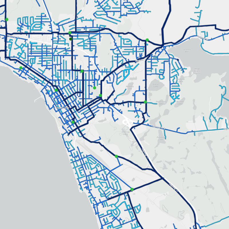 Distribution System Capacity Map of North Bay